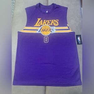 NBA LA Lakers #0 Russell Westbrook Sleeveless Shirt Purple NWT Mens Size Medium